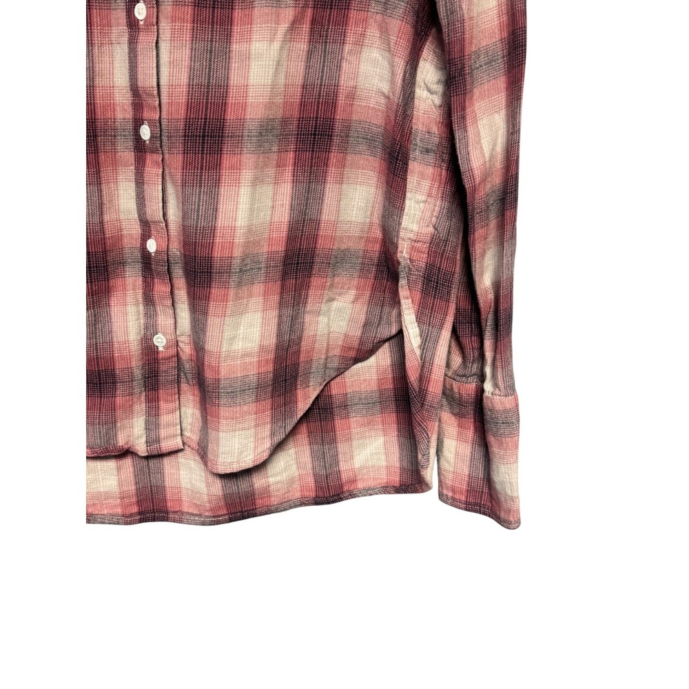 PAIGE Davlyn Women's Plaid Pink Multi Button Down Shirt Cozy Top Size Small - Picture 8 of 12